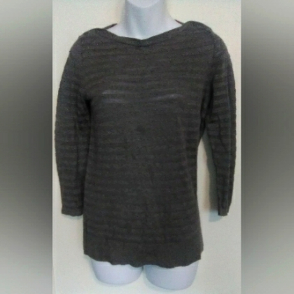 LOFT ANN TAYLOR GRAY LONG SLEEVE SHIRT